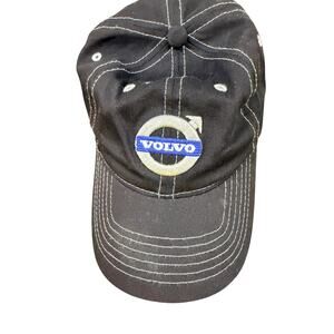 Volvo Logo Adjustable Black Baseball Cap Hat Contrast Stitch Strapback